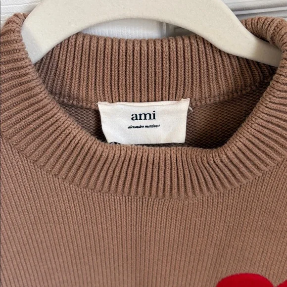 Ami Tan Sweater with signature heart accent - Picture 2 of 5
